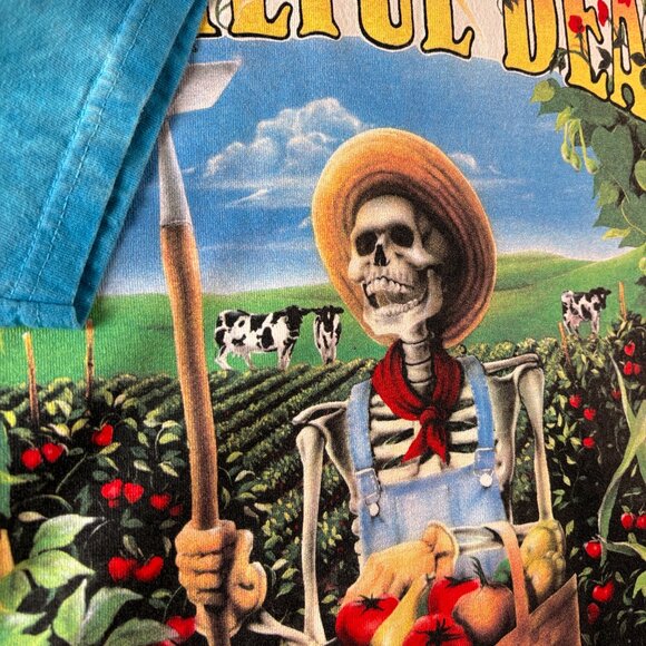 Vintage Liquid Blue Grateful Dead Men's M Keep It Green Tie Dye Skeleton 1998 - Picture 4 of 8